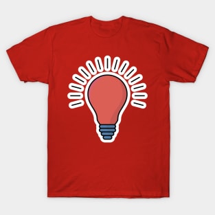 Creative idea sticker design vector logo concept illustration. Lightbulb sticker logo icon design. T-Shirt